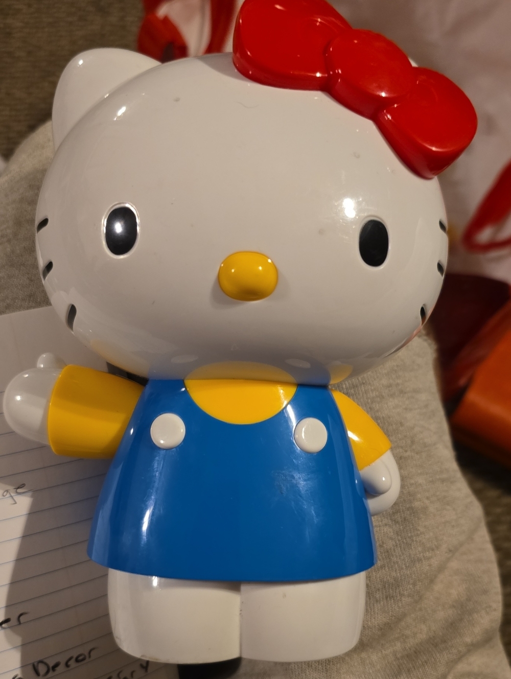 Hello Kitty Blue & White Figurine Toy with Red Bow - Kids Toy